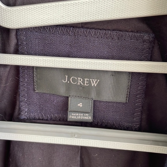 J. Crew 100% linen navy blue blazer suit jacket women's size 4 - Picture 3 of 6
